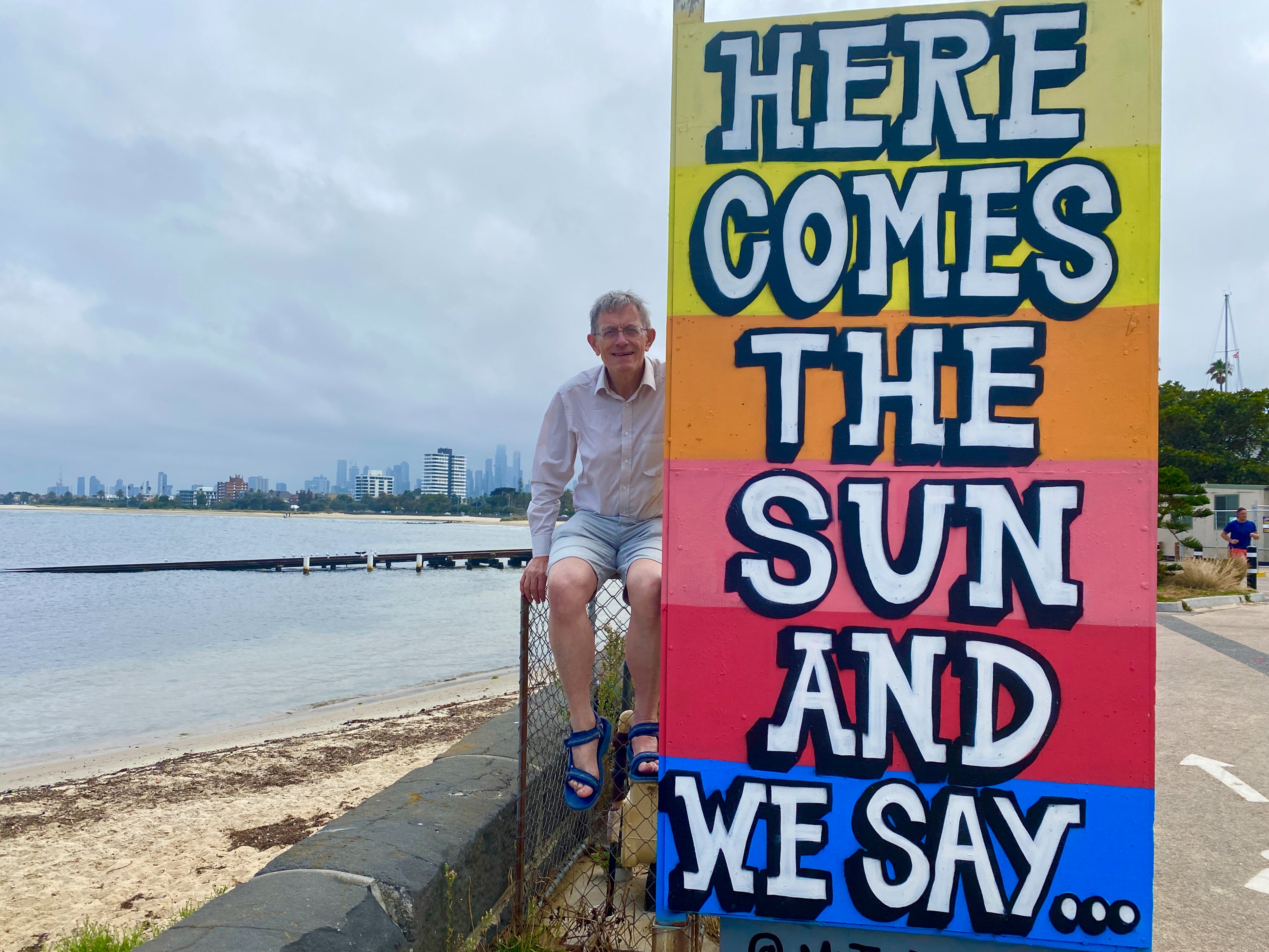 Bright outlook: Simon Calder on the waterfront at St Kilda, a suburb of Melbourne