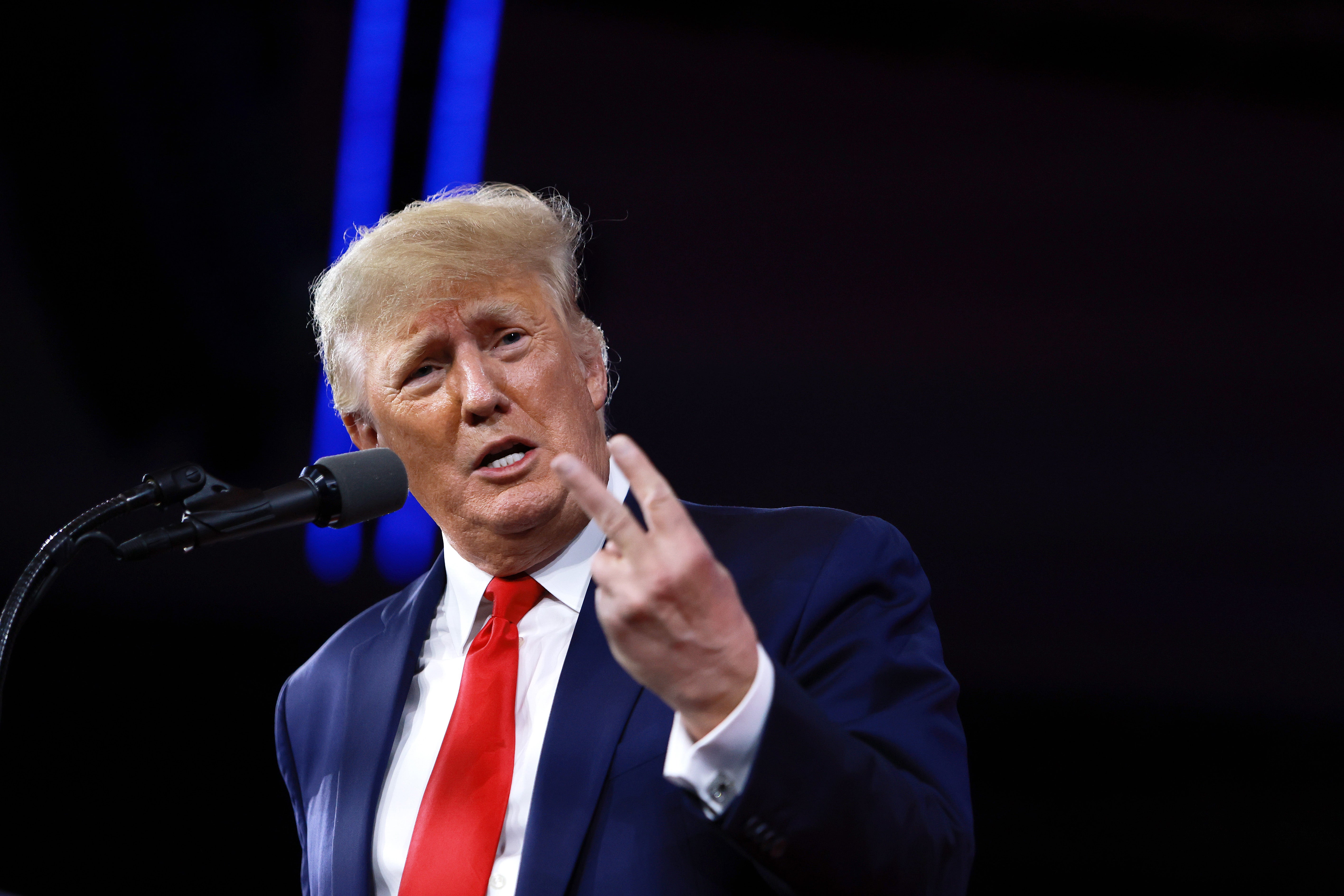 President Donald Trump speaks during the Conservative Political Action Conference on Saturday