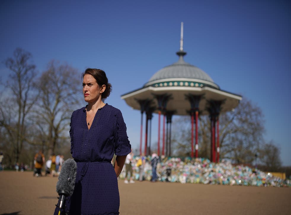 Jamie Klingler from Reclaim These Streets, pictured on Clapham Common in the weeks after Ms Everard’s death, has said opportunities to improve women’s safety have been wasted (Aaron Chown/PA)