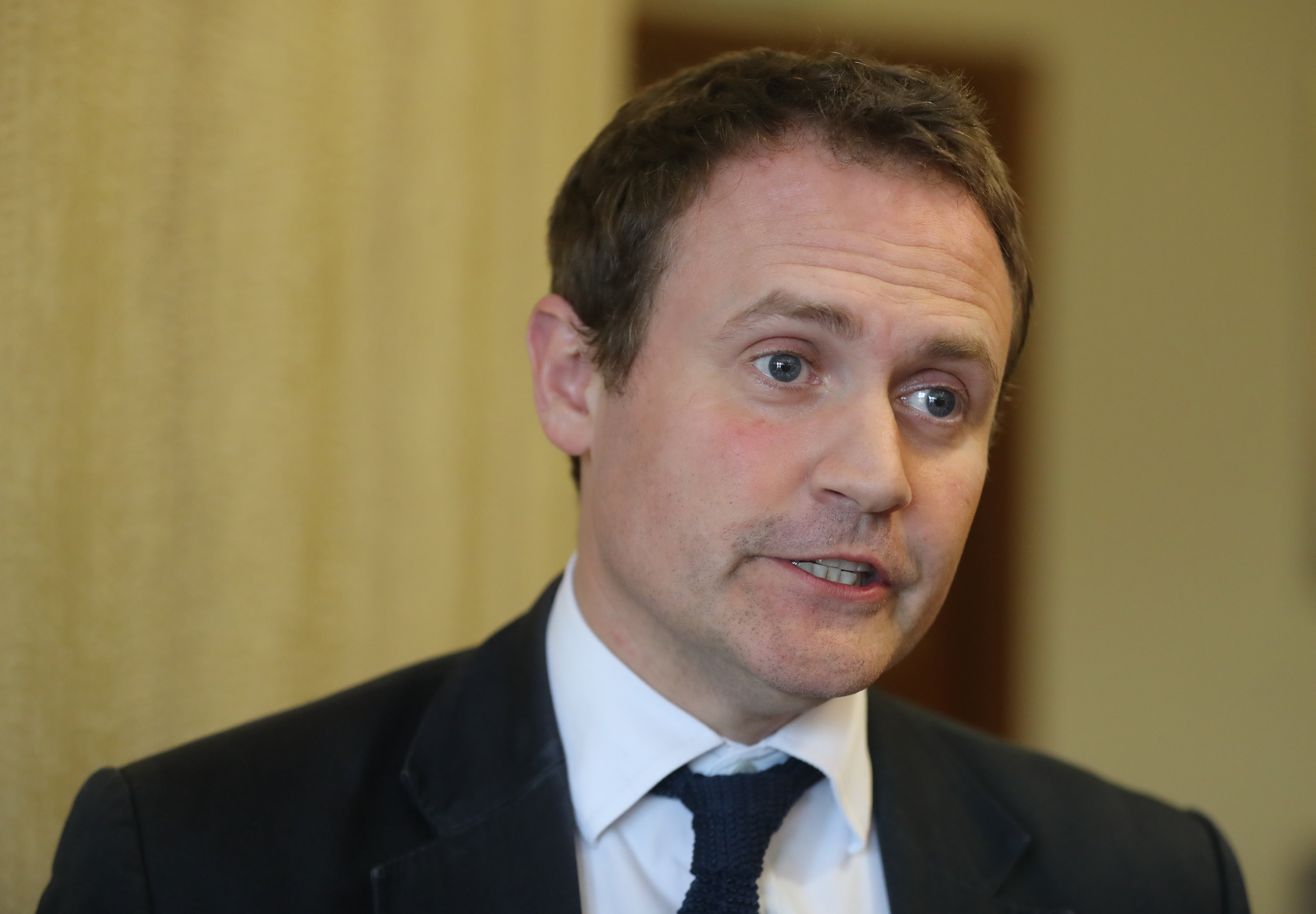 Army veteran and MP Tom Tugendhat says Russia does not have a government but ‘a gang’ (Niall Carson/PA)