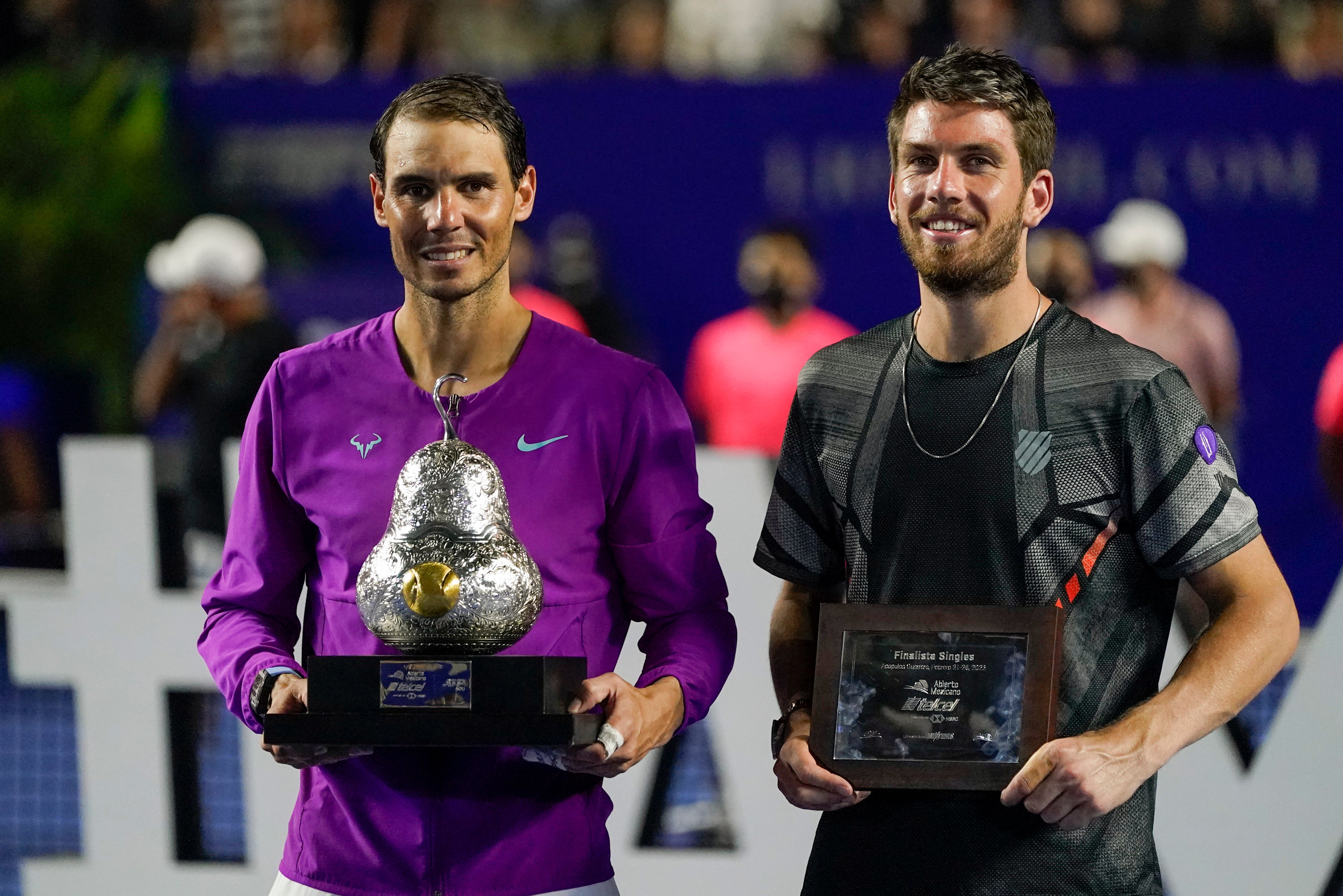 <p>Rafael Nadal (left) beat Cameron Norrie in the final in Acapulco</p>