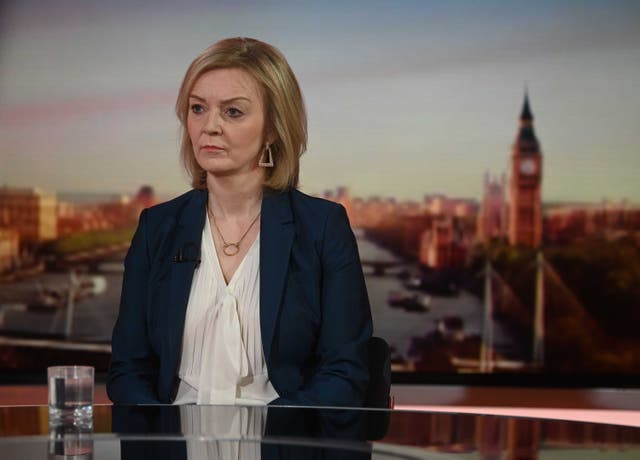 Foreign Secretary Liz Truss appearing on the BBC One current affairs programme Sunday Morning (Jeff Overs/PA)