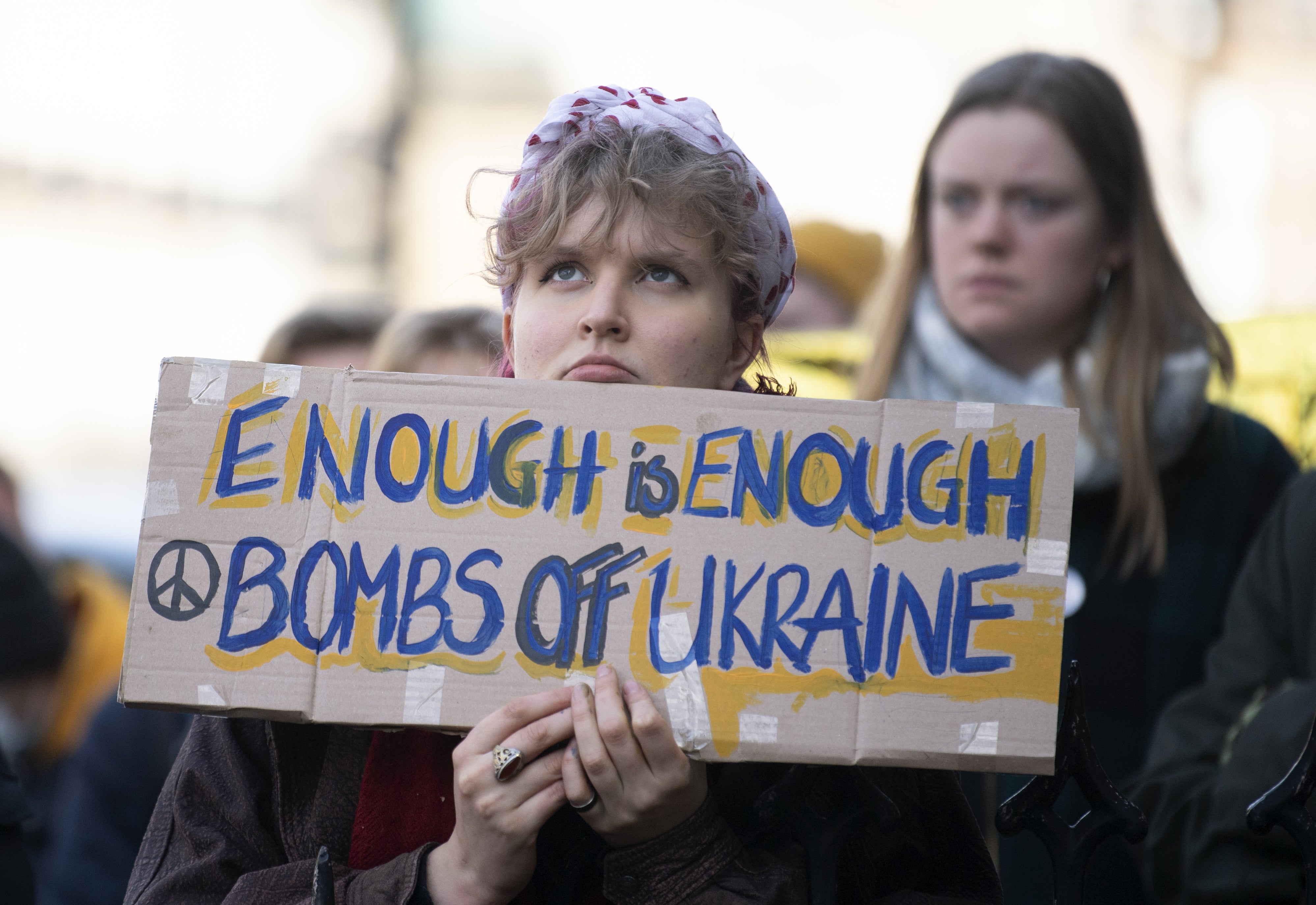 Protests have been taking place in Scotland against Russia’s invasion of Ukraine (Lesley Martin/PA)