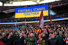 ‘Football stands together’: Liverpool and Chelsea make pro-Ukraine gesture at Carabao Cup final