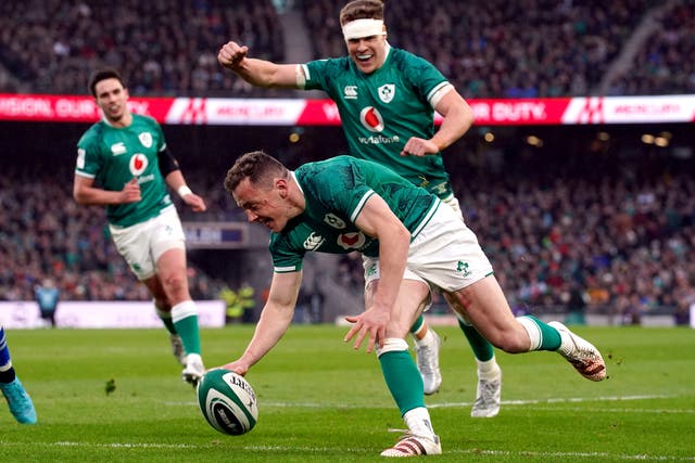 <p>Michael Lowry scored a brace of tries for Ireland against Italy </p>