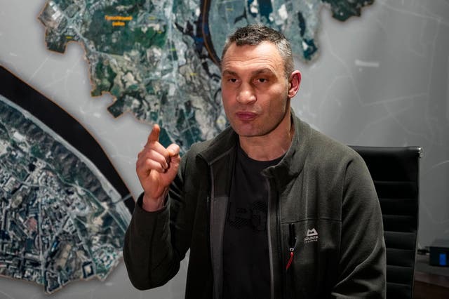 <p>Vitali Klitschko, the mayor of Kyiv in his office </p>