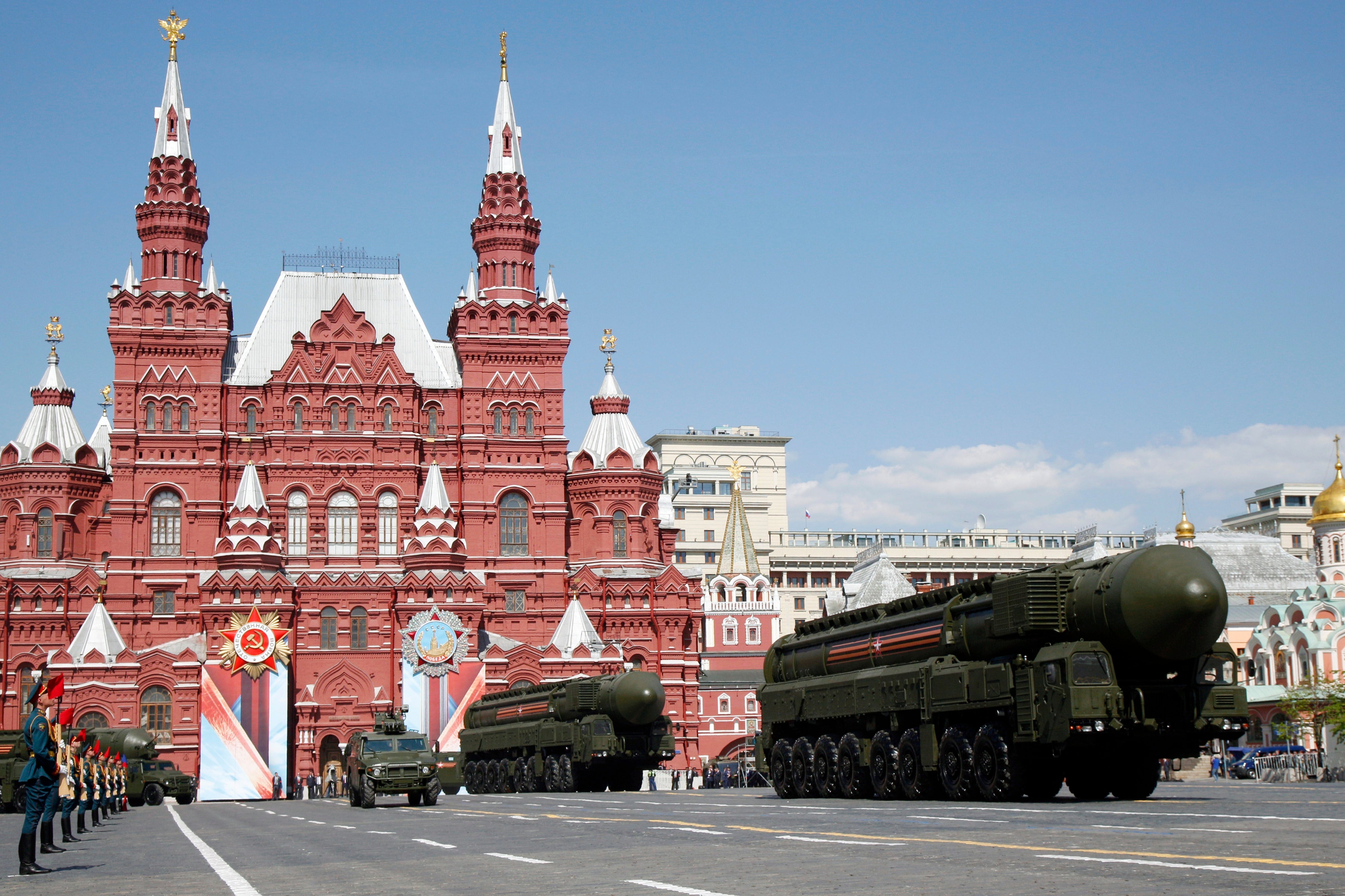 File photo: Russian ICBM missile launchers move during the Victory Day military parade in Moscow, Russia, May 9, 2016