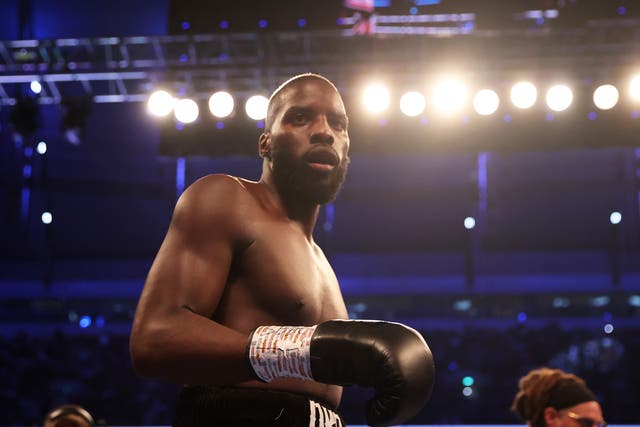 <p>Lawrence Okolie during his reign as WBO cruiserweight champion </p>