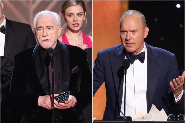 <p>Brian Cox and Michael Keaton use their stage time at the SAG Awards to address Russia’s ‘unprovoked’ attack on Ukraine</p>