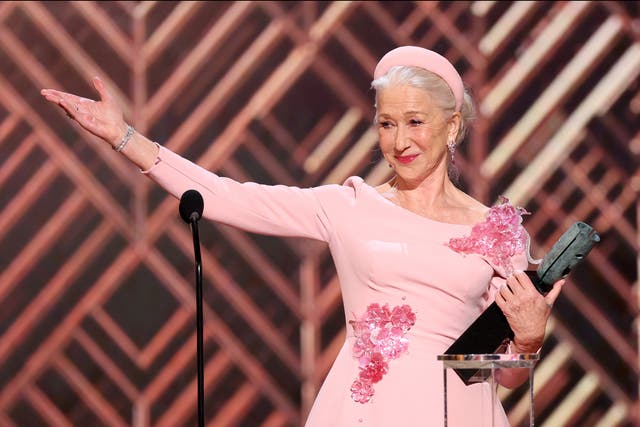 <p>Dame Helen Mirren received the SAG lifetime achievement award for her contributions to film and television</p>