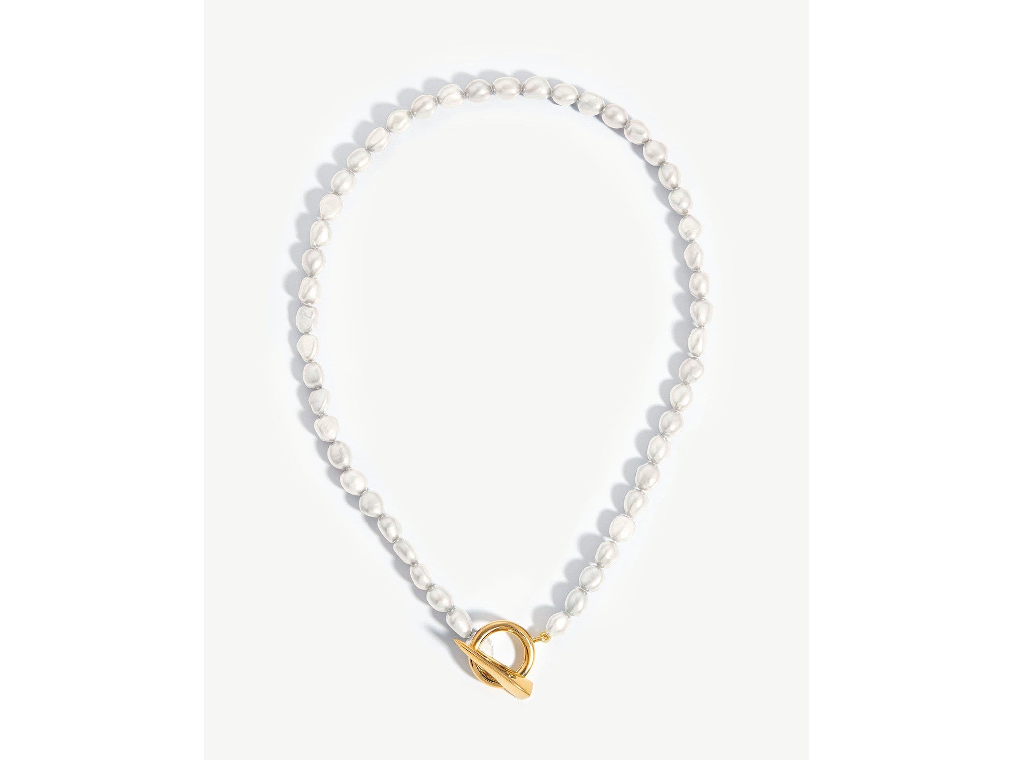 Missoma baroque pearl claw T-bar necklace (£175), Buy Now