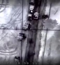 ‘Welcome to hell’: Ukraine drone strike destroys Russian convoy in aerial footage