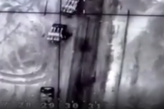 ‘Welcome to hell’: Ukraine drone strike destroys Russian convoy in aerial footage