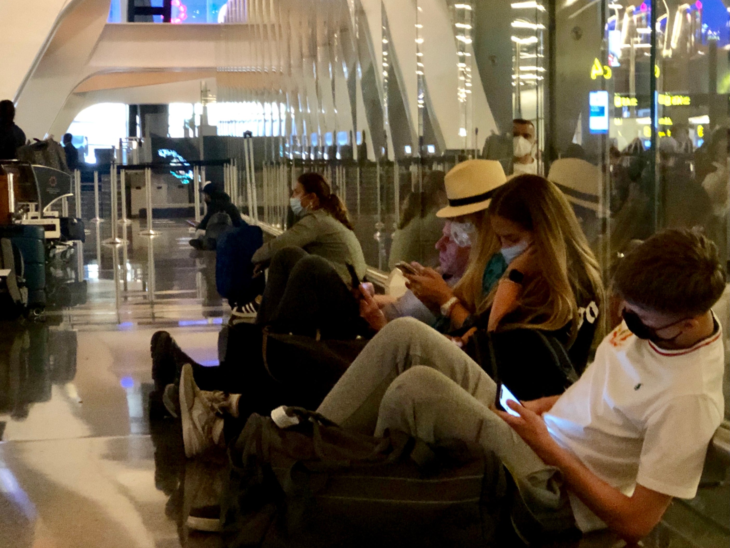 Waiting game: British Airways passengers waiting for a delayed flight