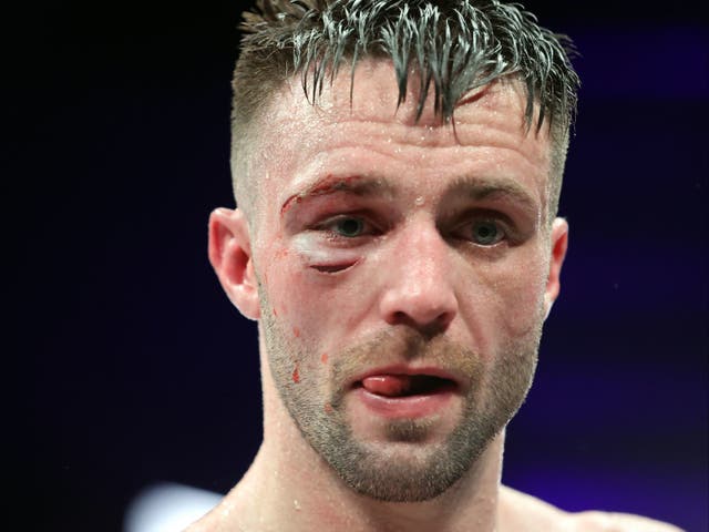 <p>Josh Taylor during his controversial points win against Jack Catterall</p>