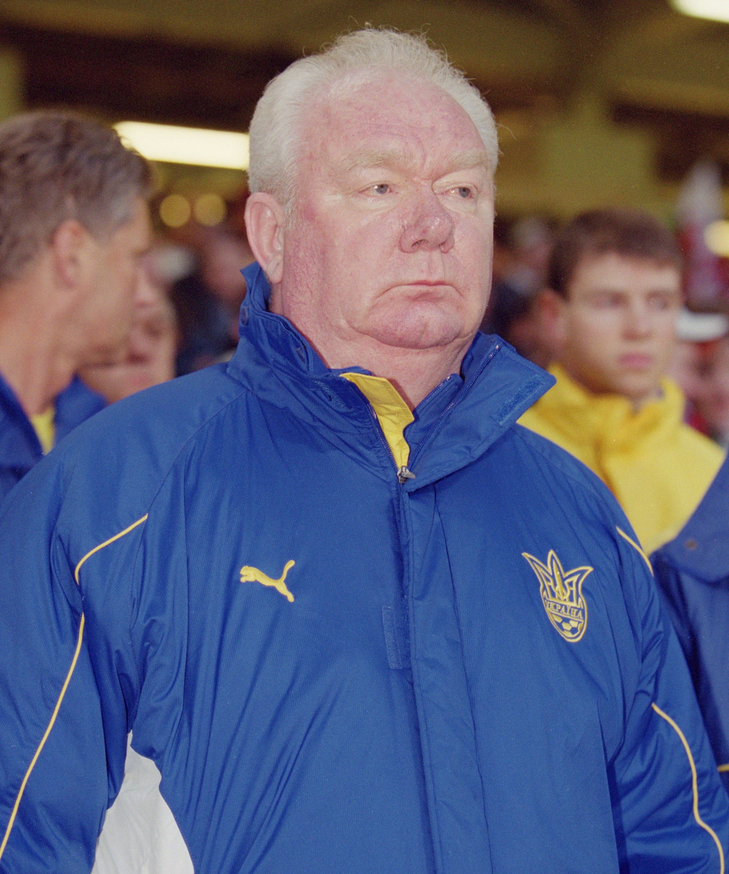 Lobanovskyi before the World Cup 2002 qualifying match against Wales