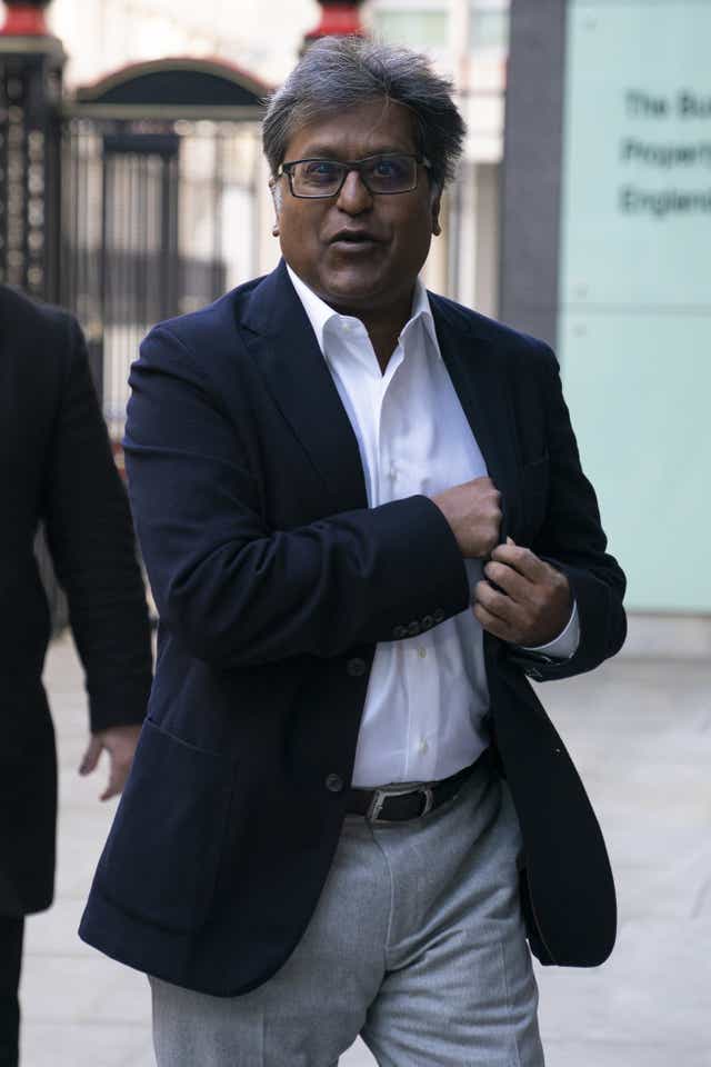 Lalit Modi, a businessman who founded the Indian Premier League cricket, arrives at the Rolls Building at the High Court in London (Kirsty O’Connor/PA)