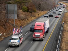 California trucker ‘freedom convoy’ headed to DC disbands after one day when only five rigs reach second stop