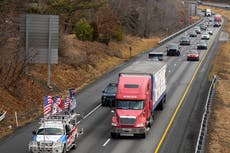 California trucker ‘freedom convoy’ headed to DC disbands after one day when only five rigs reach second stop