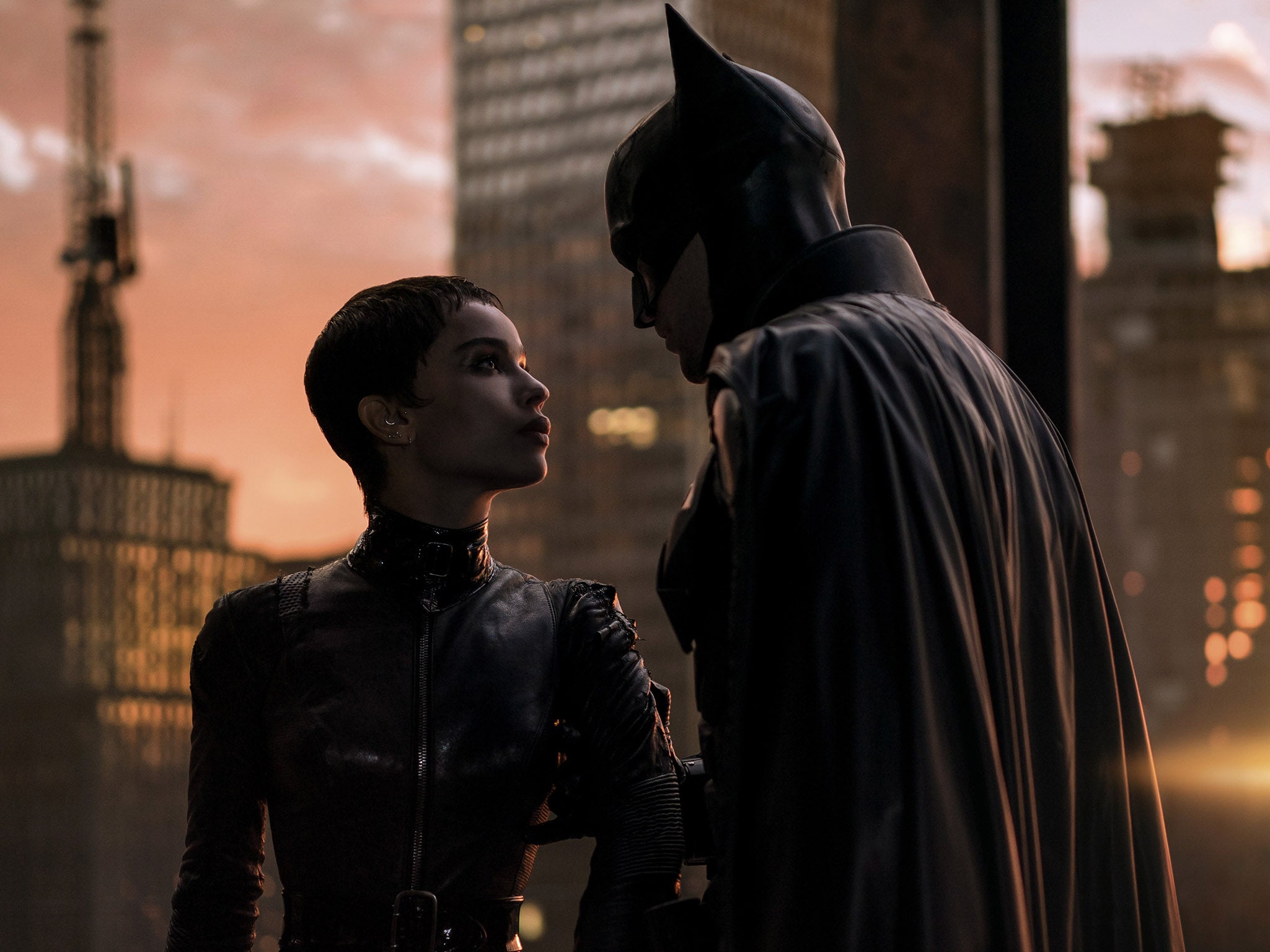Zoe Kravitz and Robert Pattinson in ‘The Batman’