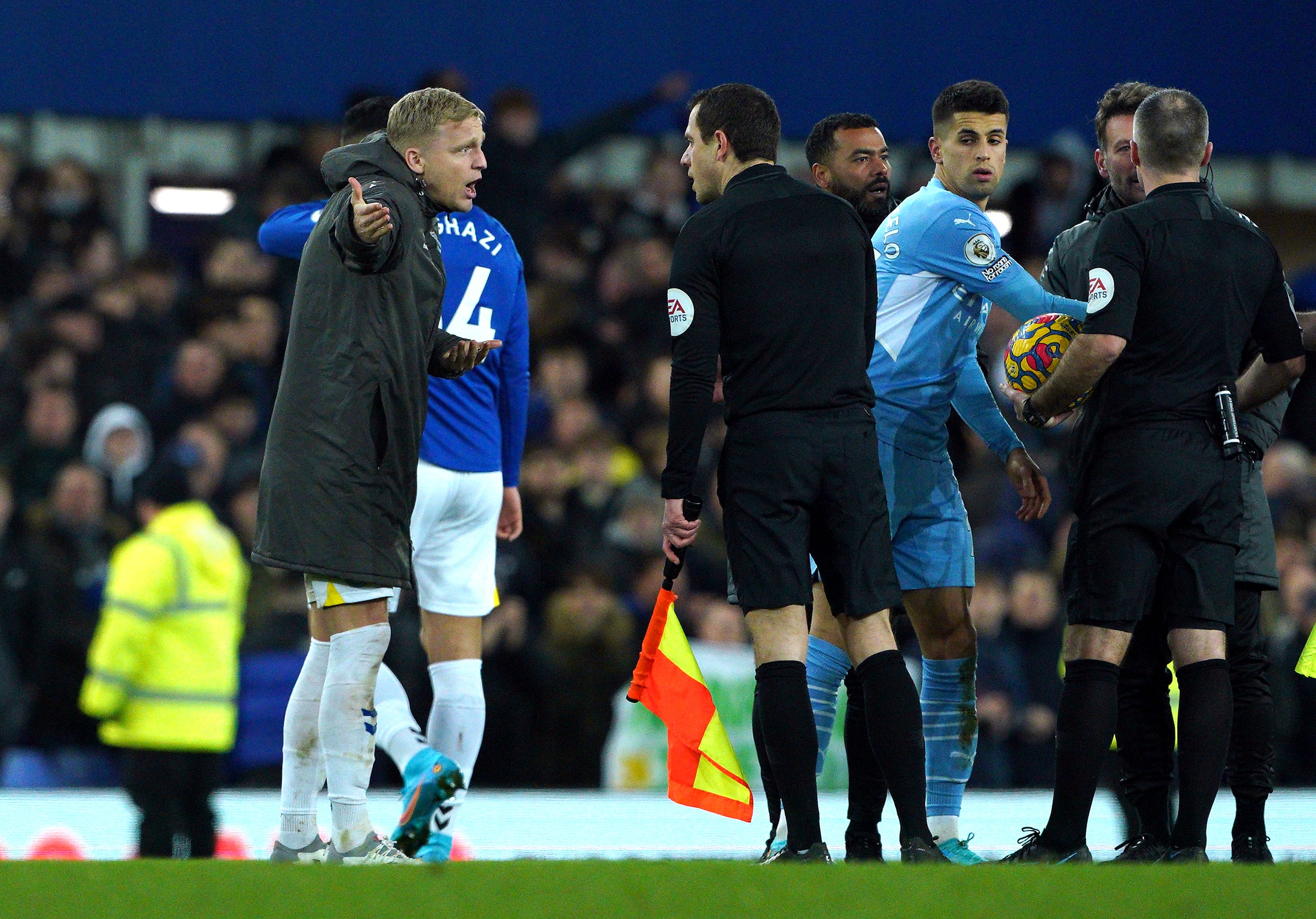 Saturday’s game at Goodison Park ended controversially after Everton were denied a penalty (Peter Byrne/PA)