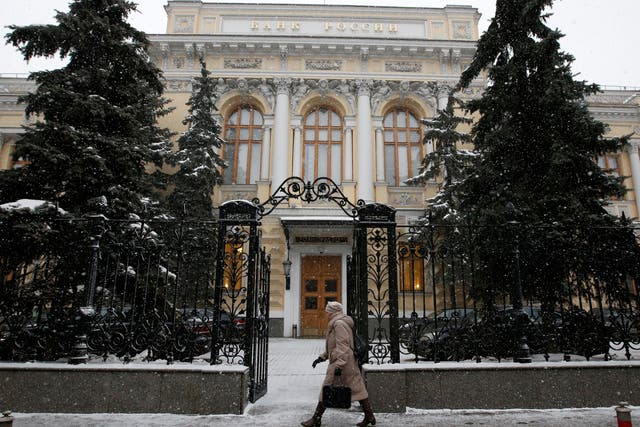 <p>The headquarters of Russia’s central bank in Moscow</p>