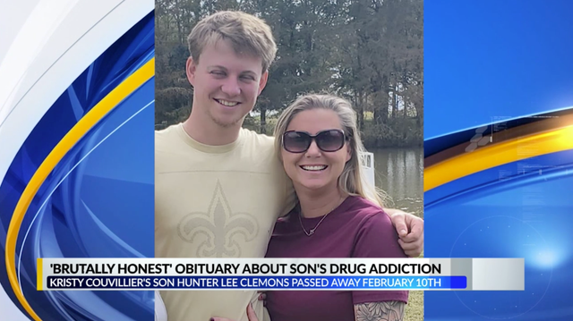 <p>Christy Couvillier says her 22-year-old son, Hunter Lee Clemons, died of a drug overdose in February 2022</p>