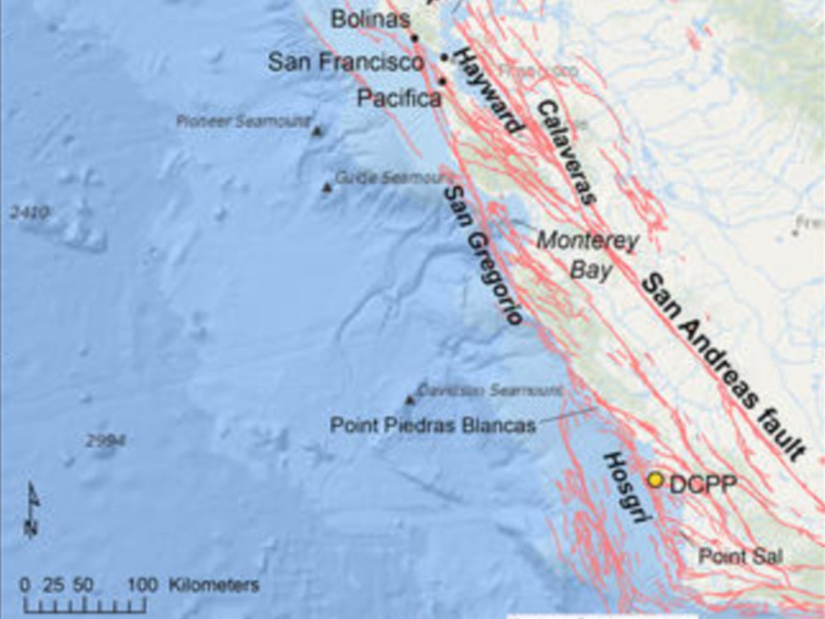 san andreas fault line map