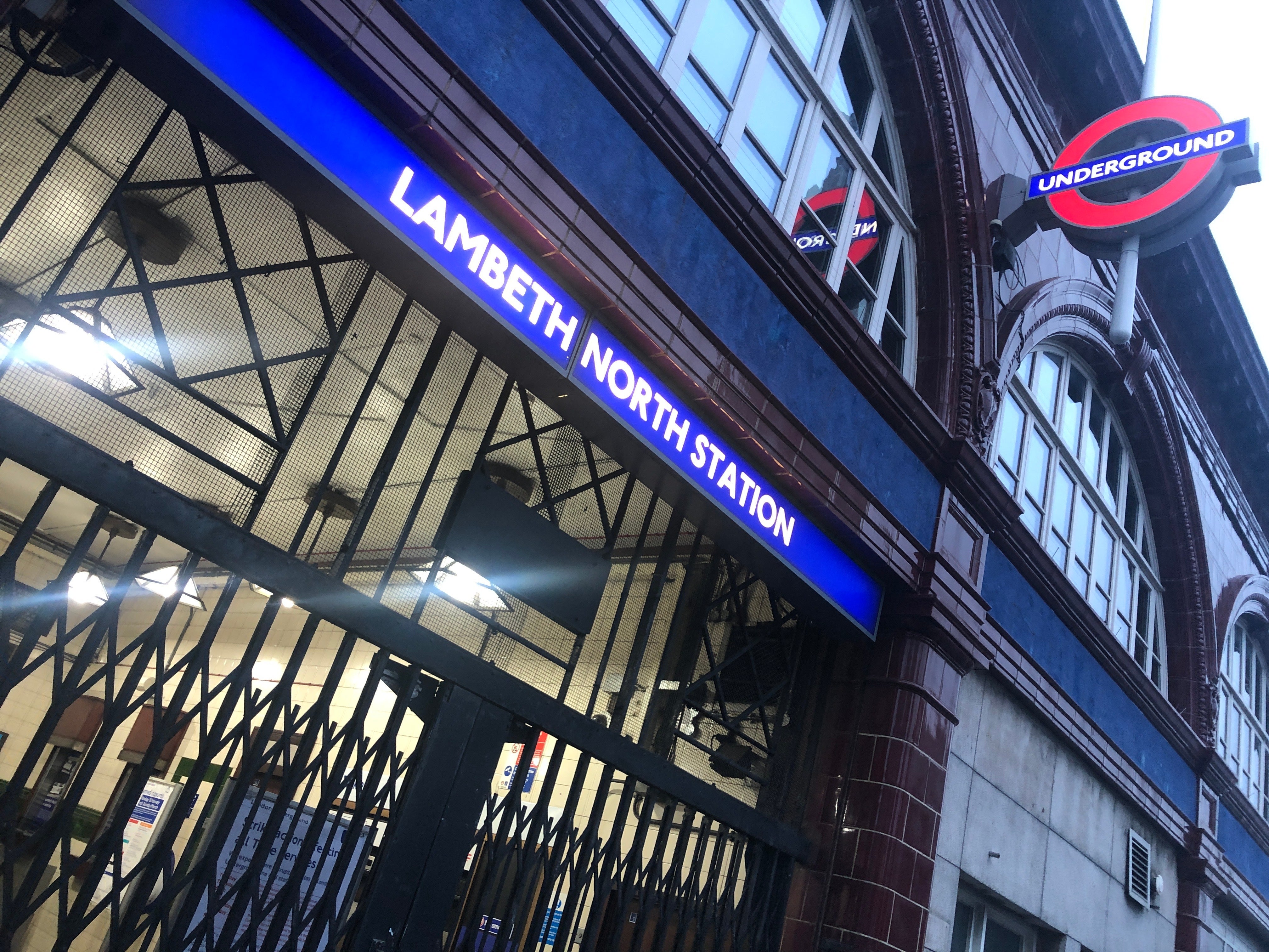 Lambeth North station, one of hundreds of Tube stations closed by the strike