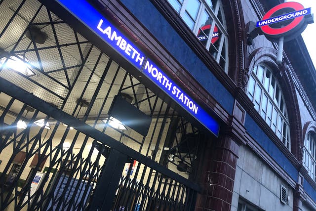 <p>Lambeth North station, one of hundreds of Tube stations closed by the strike</p>