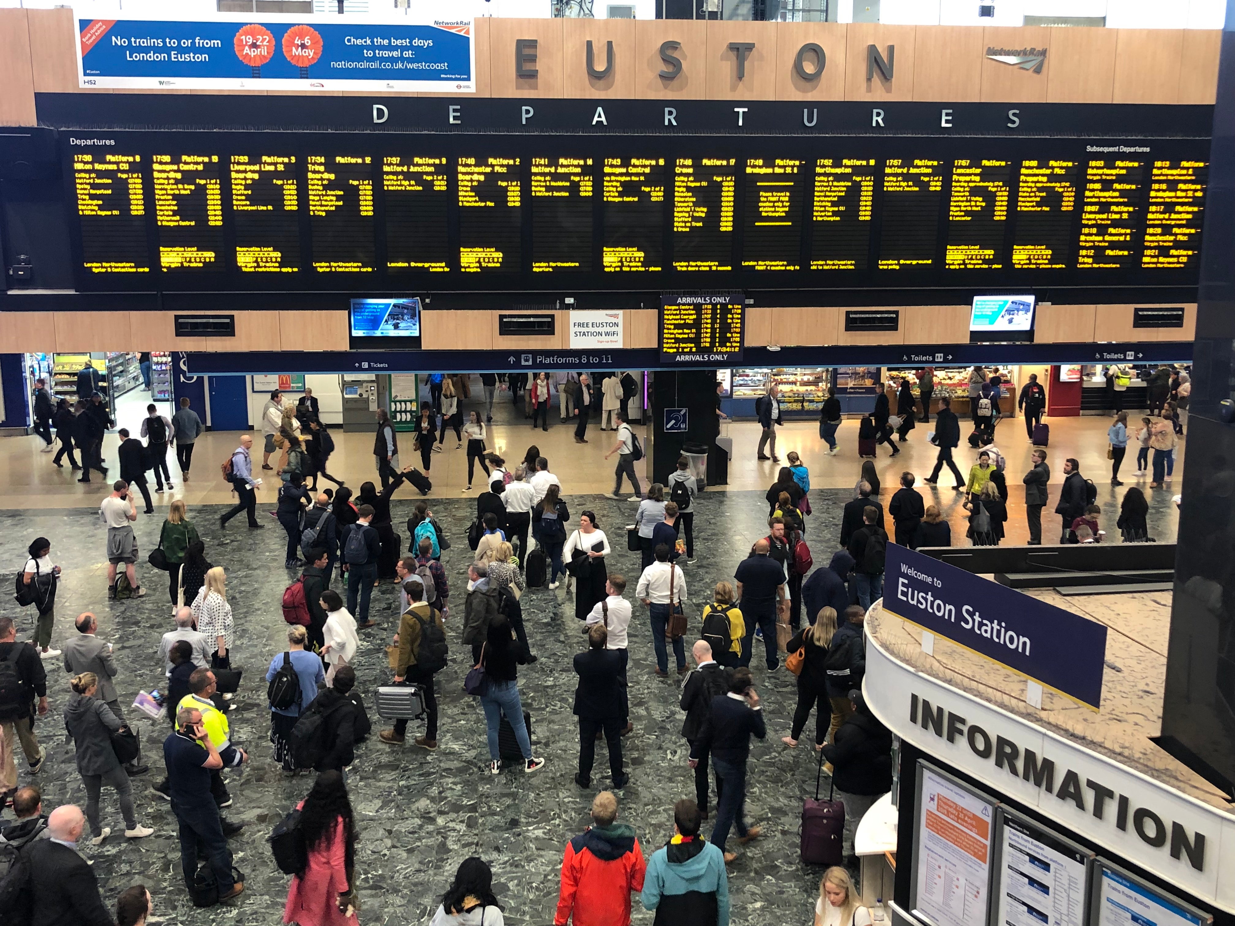 Closing soon: London Euston station will see no trains from Good Friday to Easter Monday