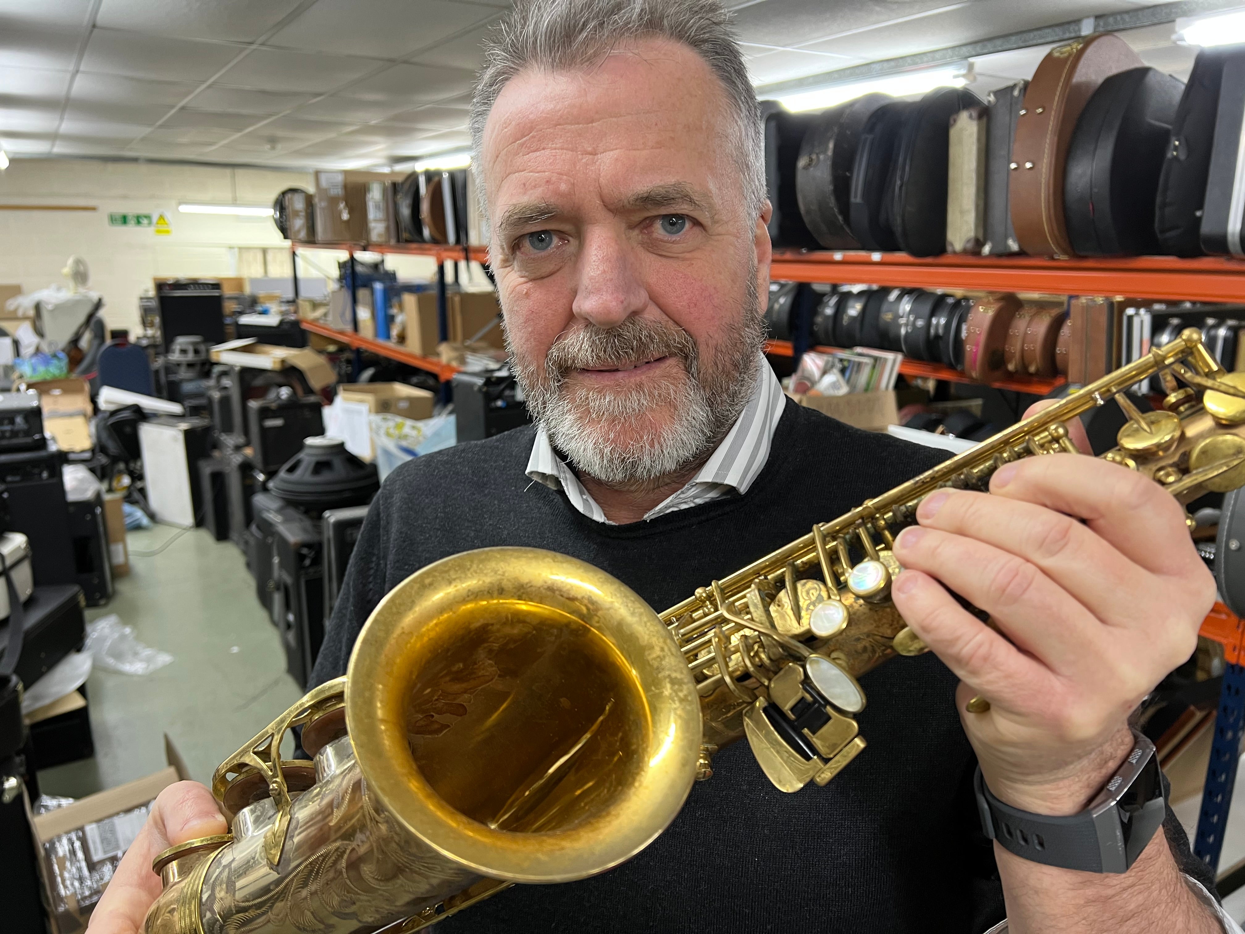 Four saxophones that belong to British jazz musician Peter King are going under the hammer (Gardiner Houlgate/PA)