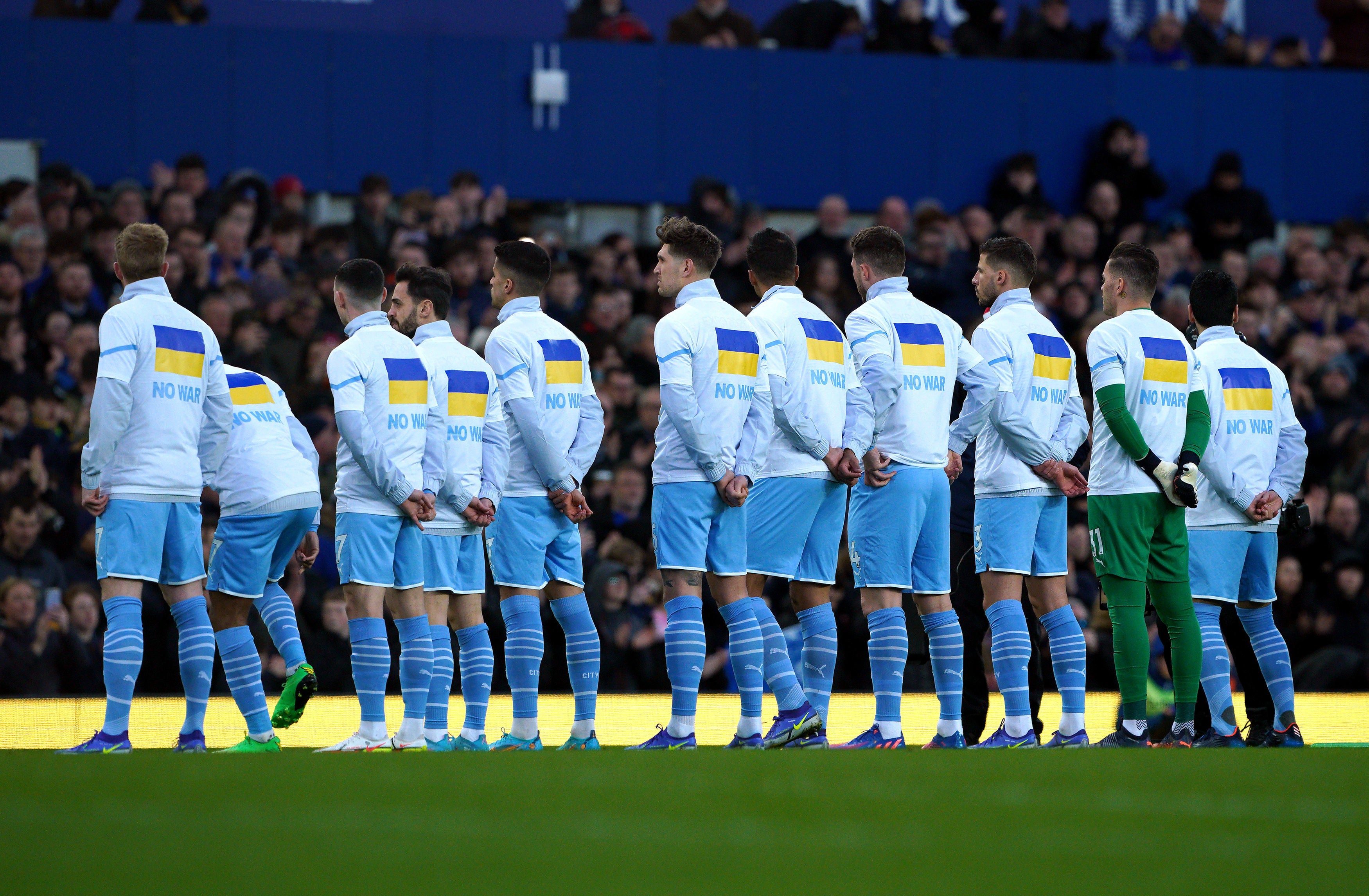 Goodison Park saw a show of solidarity for Ukraine last weekend