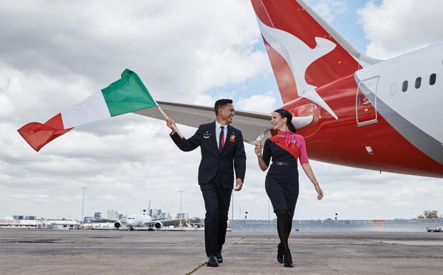<p>Qantas uniforms shown in a promotional shoot</p>