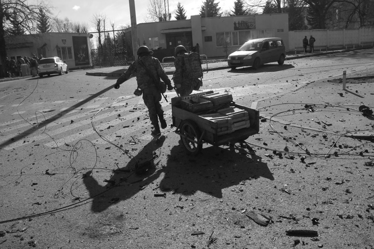 Maria Volkova has photographed Ukrainian soldiers in the capital city of Kyiv. (Maria Volkova/PA)