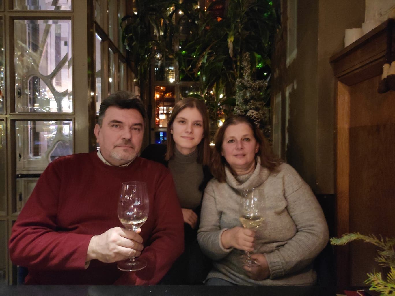 Andrii Zharikov cannot bring his sister (centre) or his mother to join him in the UK