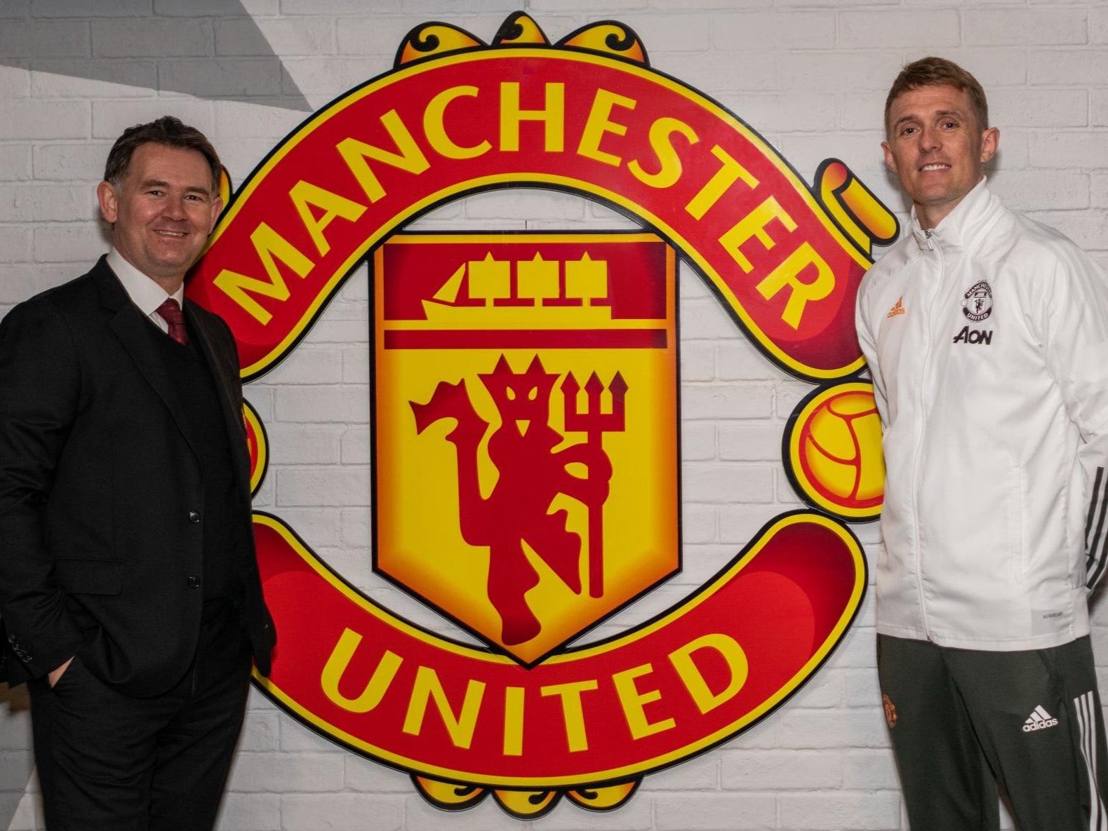 Man United football director John Murtough and technical director Darren Fletcher