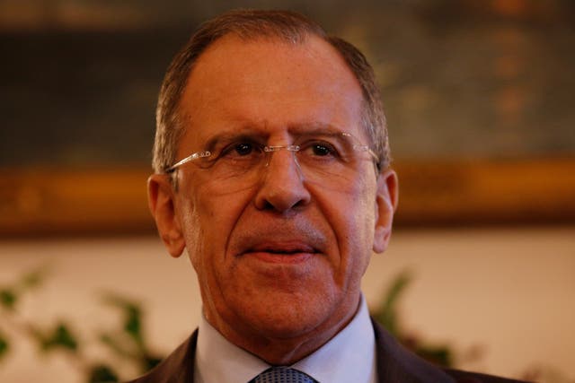 Sergei Lavrov was the subject of a mass walkout (Jonathan Brady/PA)
