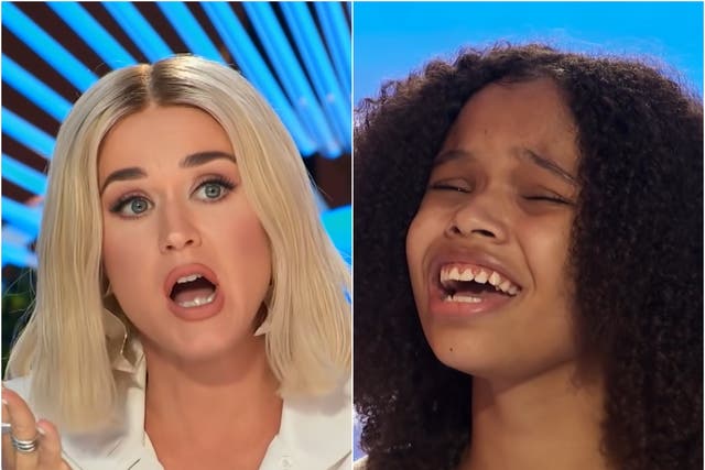 <p>Katy Perry and Grace Franklin on ‘American Idol’</p>