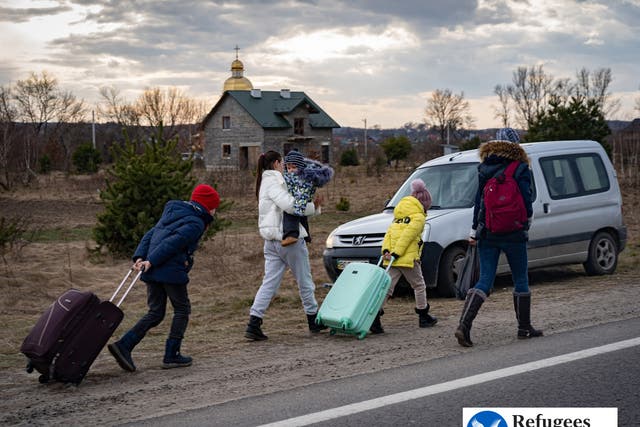 <p>Refugees fleeing Ukraine</p>