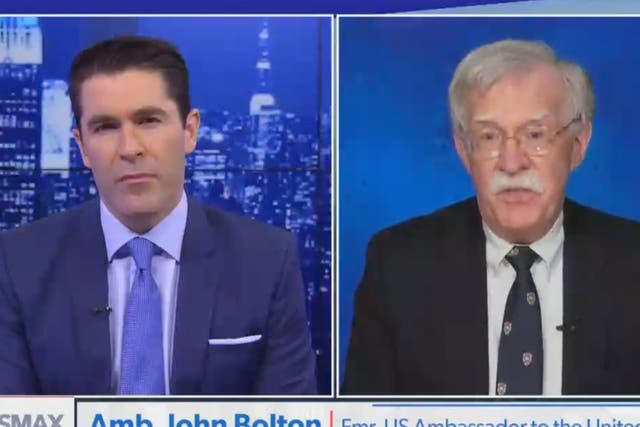 <p>John Bolton appeared on Newsmax on Monday</p>