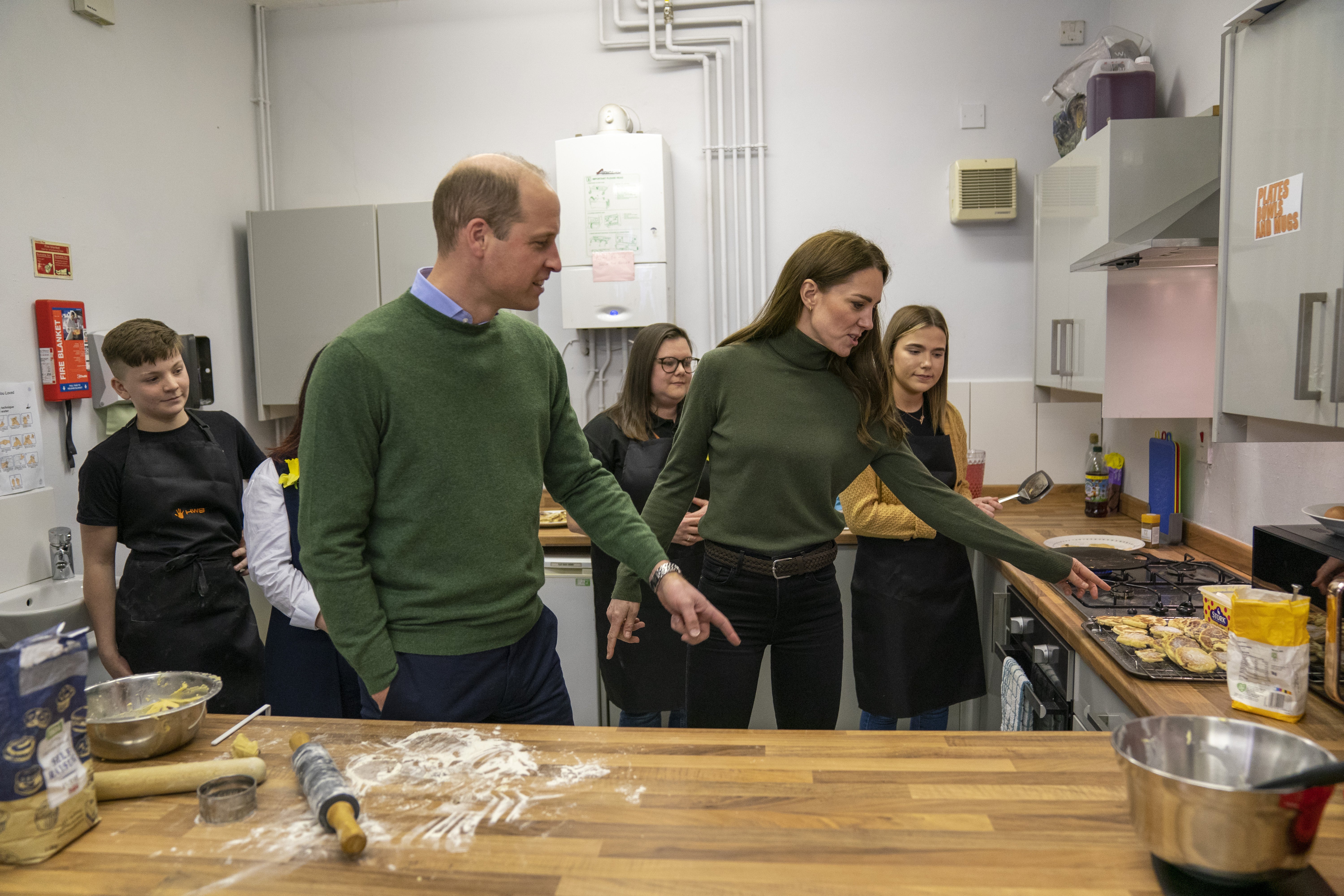 The Duke and Duchess of Cambridge try making Welsh cakes (Arthur Edwards/The Sun)
