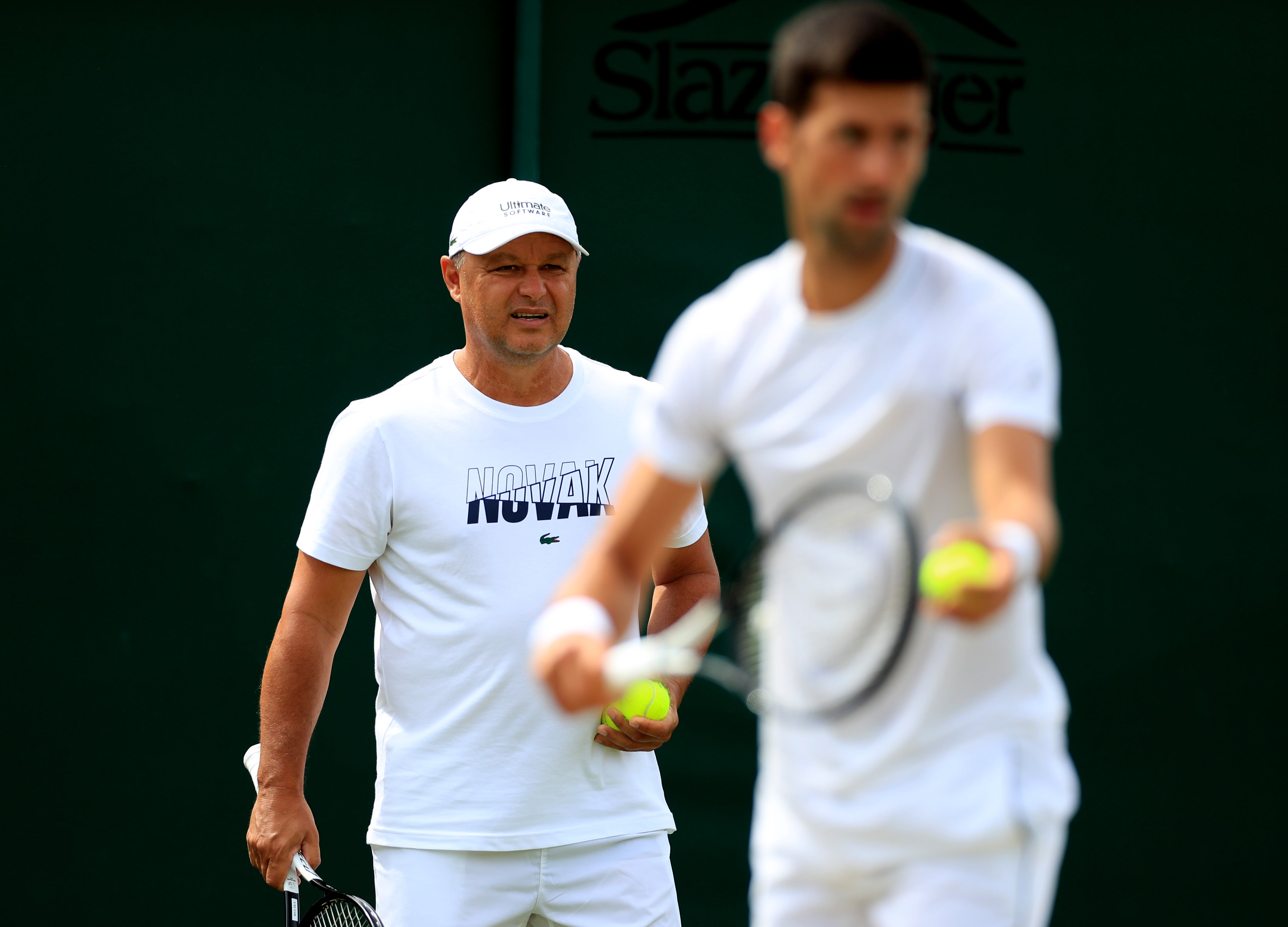 Marian Vajda, coach of Novak Djokovic on day nine of the Wimbledon Championships at the All England Lawn Tennis and Croquet Club, Wimbledon.