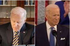 Joe Biden swaps symbolic yellow and blue Ukraine coloured tie for State of the Union