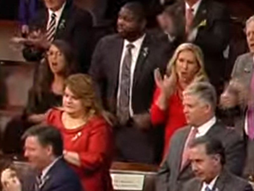 Marjorie Taylor Greene and Lauren Boebert heckle Biden after turning their backs during State of the Union