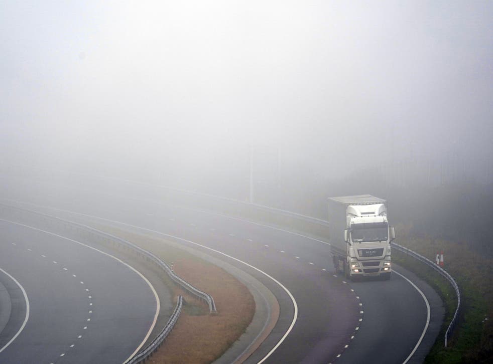 Thick fog is expected to create ‘difficult’ driving conditions and potentially lead to flight delays in the South West and Wales (Gareth Fuller/PA)