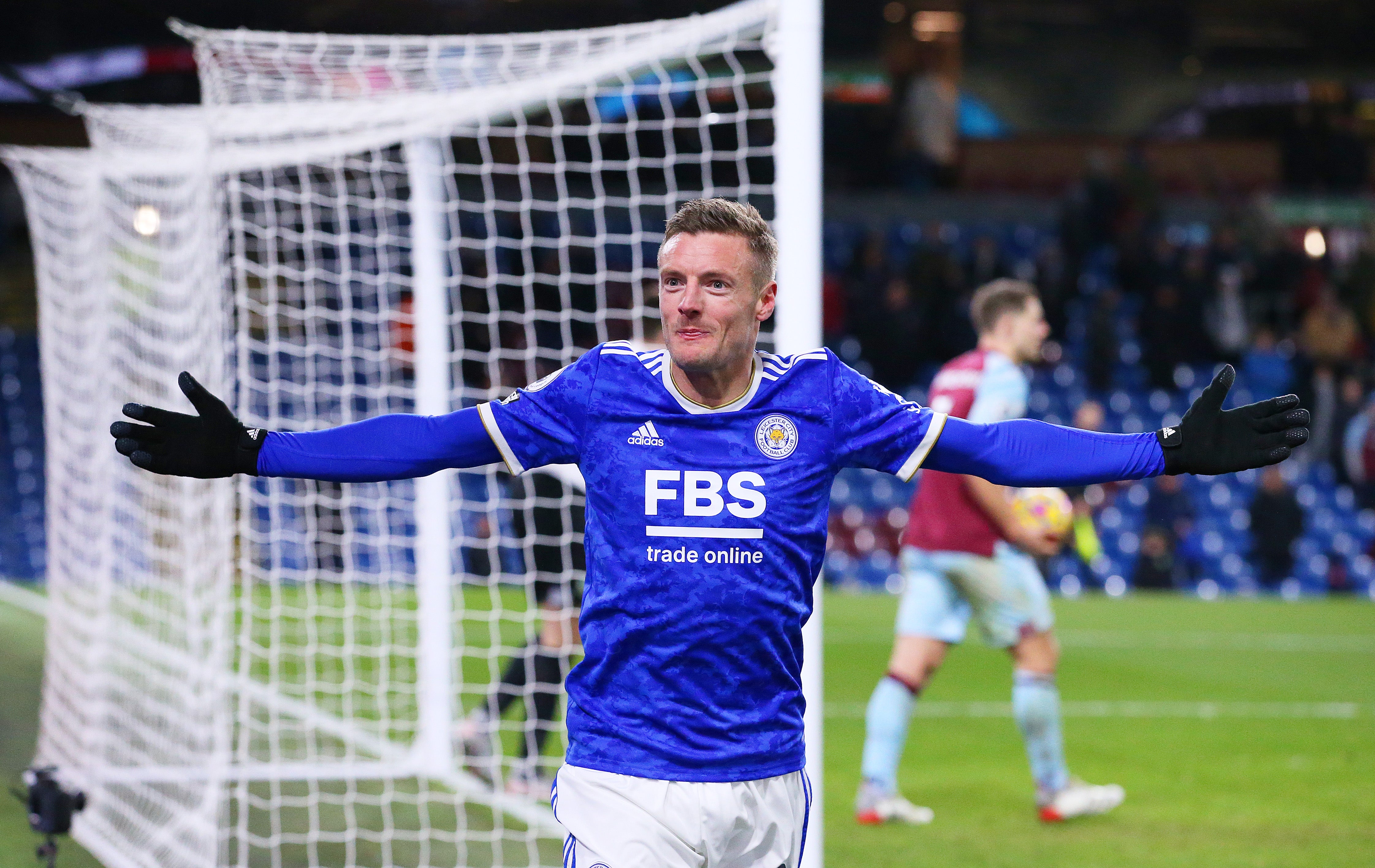 Jamie Vardy made a goalscoring return to action from injury against Burnley
