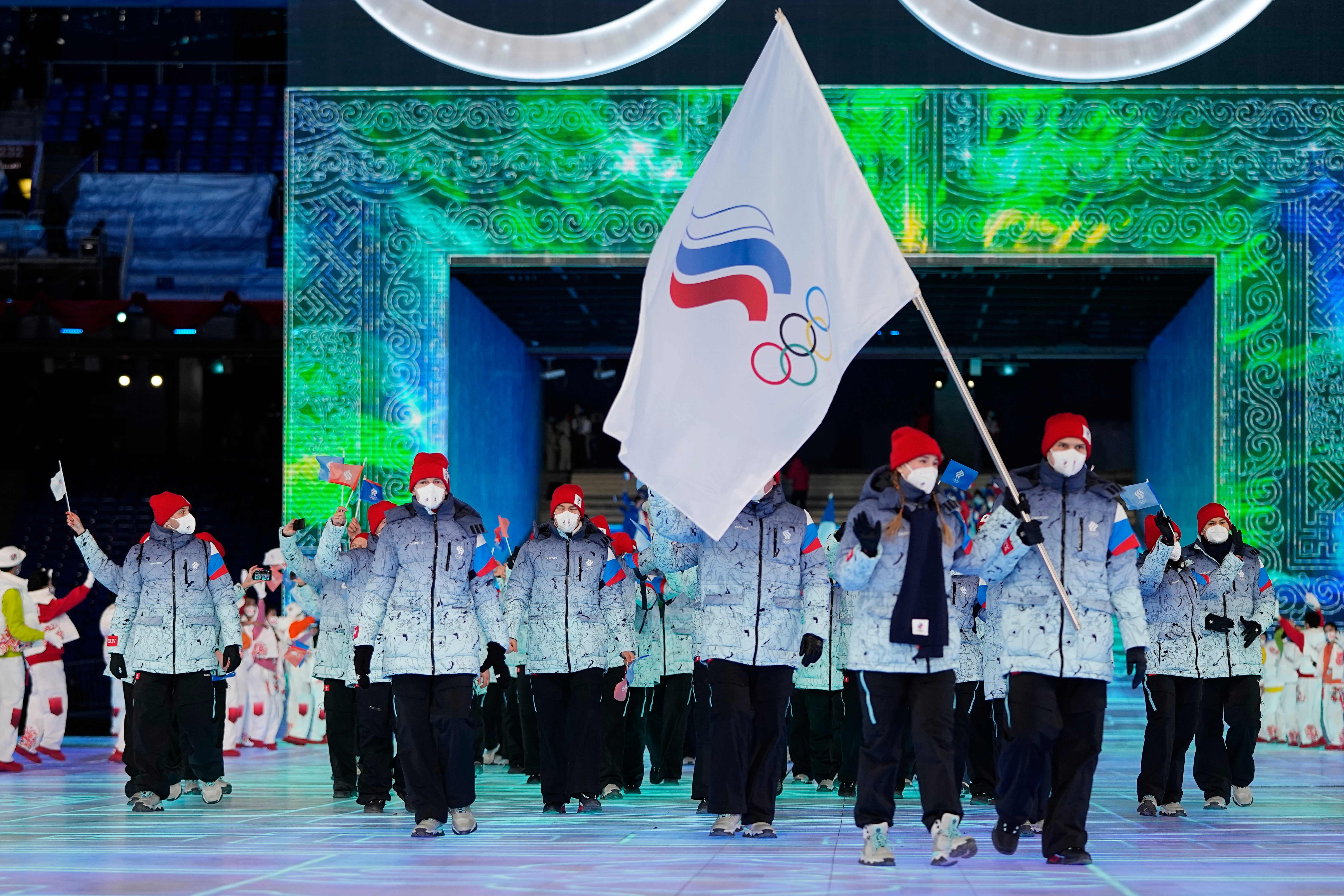 Выступали под нейтральным флагом. Открытие олимпиады в Пекине 2022. Открытие зимней олимпиады в Пекине 2022. Церемония открытия Олимпийских игр 2022. Церемония открытия Пекин 2022.