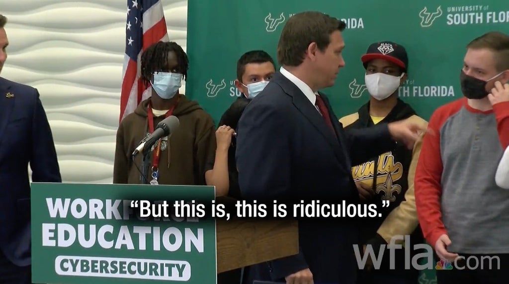 ‘This is ridiculous’: DeSantis caught on camera berating teens for wearing masks