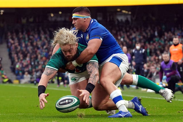Ireland’s Andrew Porter was injured against Italy (Brian Lawless/PA)